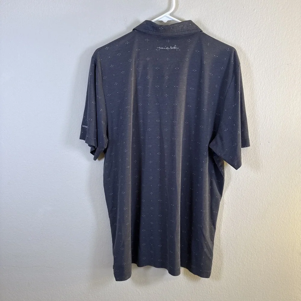 Travis Mathew Polo Shirt Mens XL Blue Pima Blend Golf Preppy Collar Armpit Stain